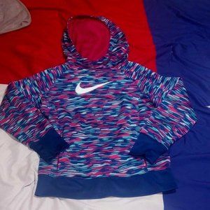 Nike Girls XL Therma-Fit Black & Pink Performance Hoodie Front Pocket